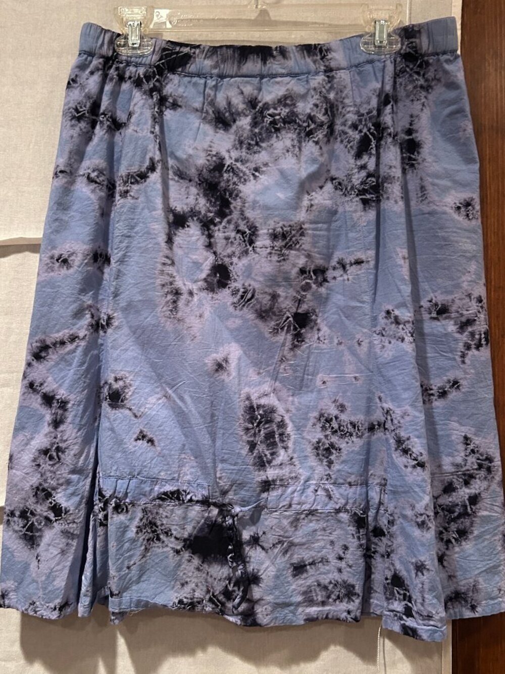 Mythos Handmade Blue Tye Dye Skirt with Elastic Waistband 100% cotton